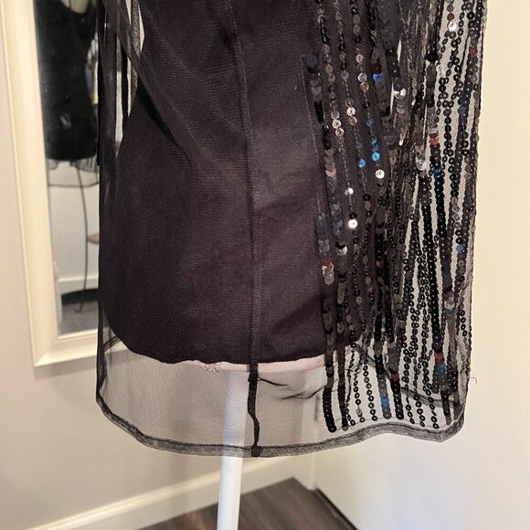 NWT INC Black Jubilant 2 piece Sheer Sequin Top with Built in Camisole, Size M - Picture 11 of 16
